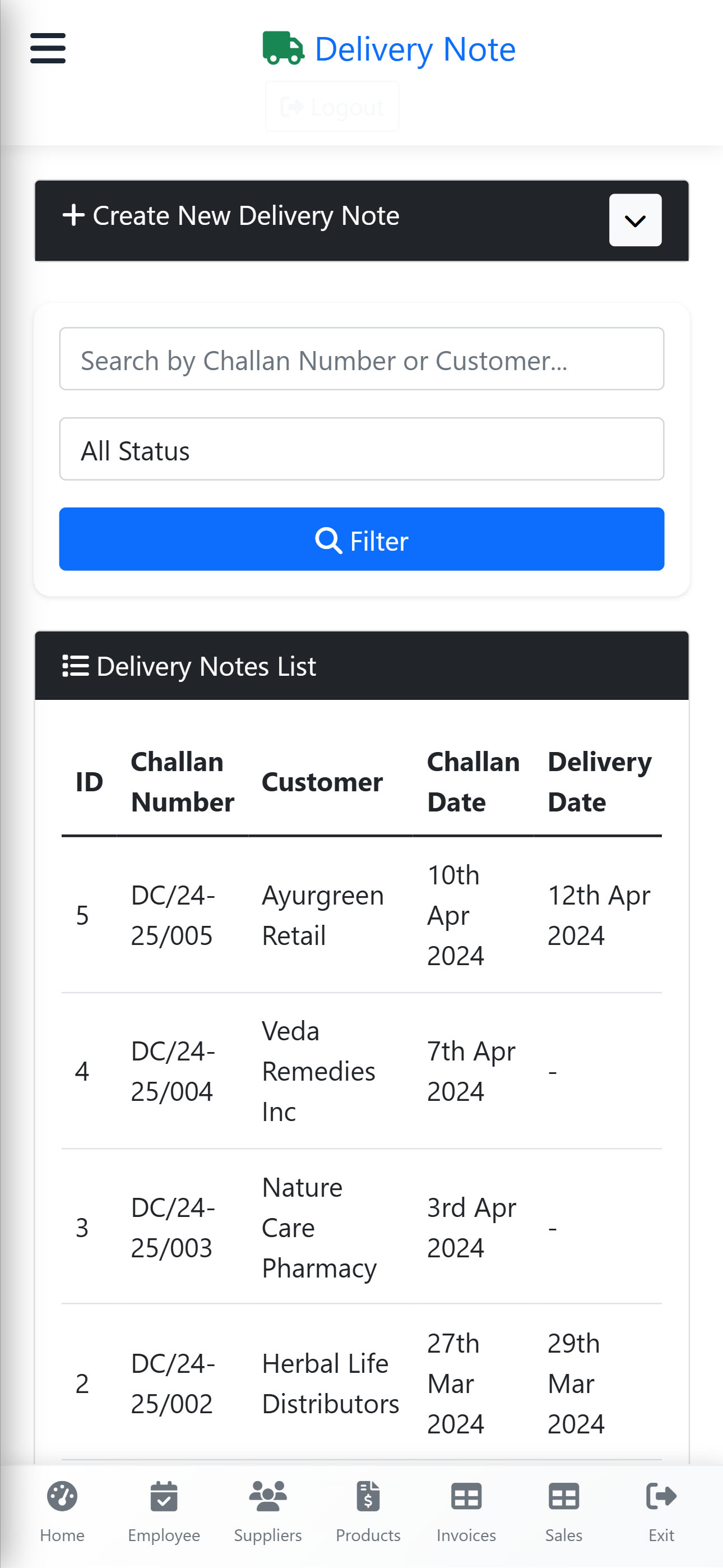 Delivery Note