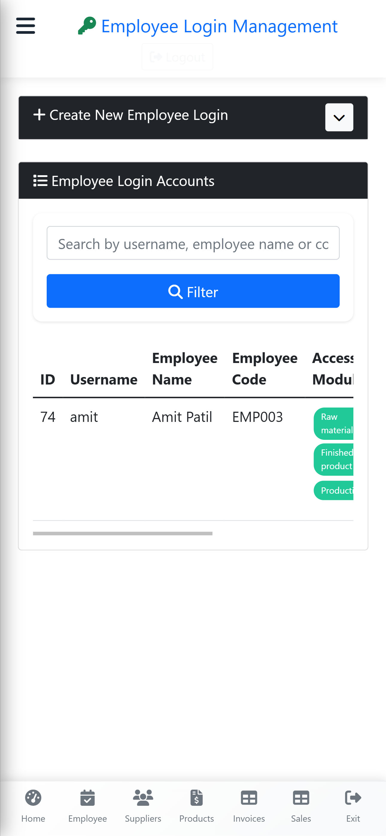 Employee Login