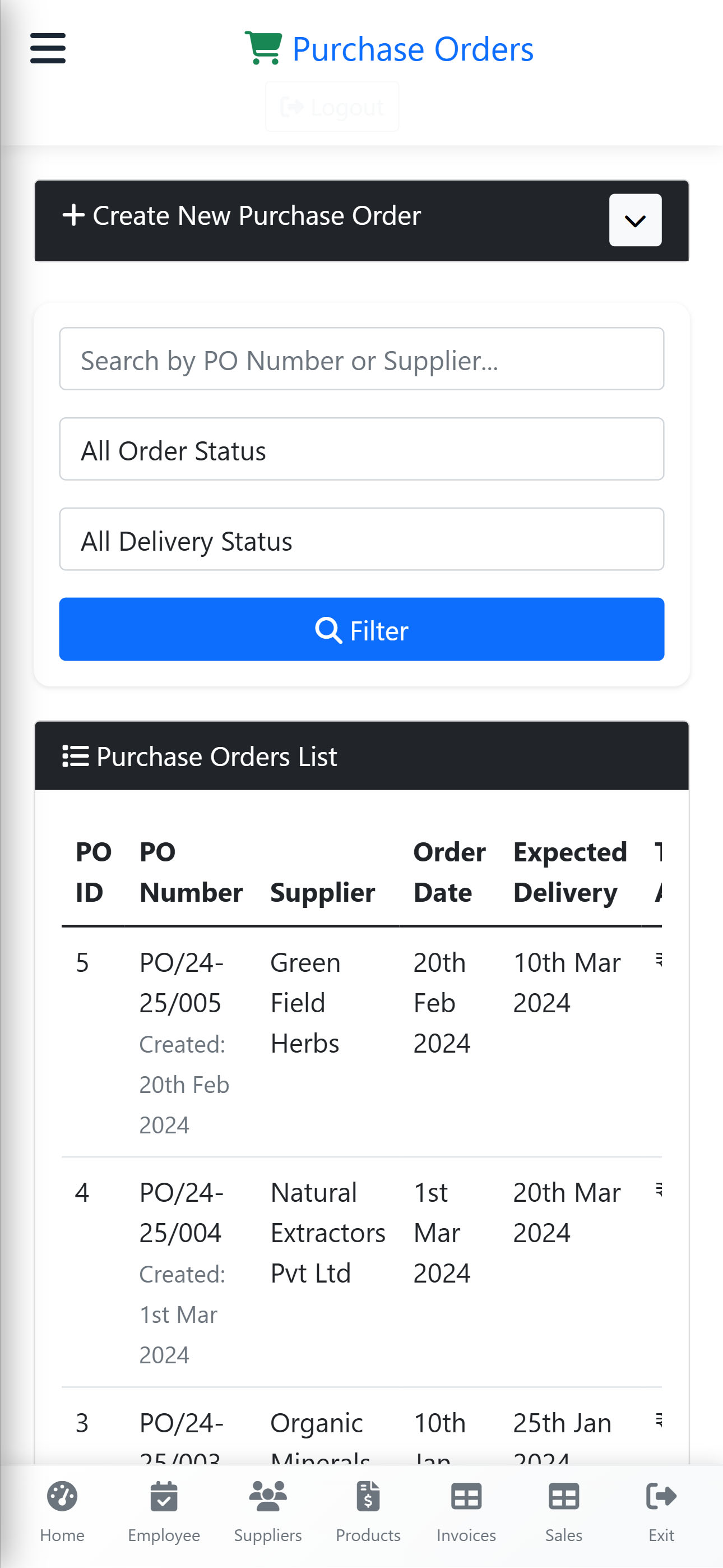 Purchase Orders