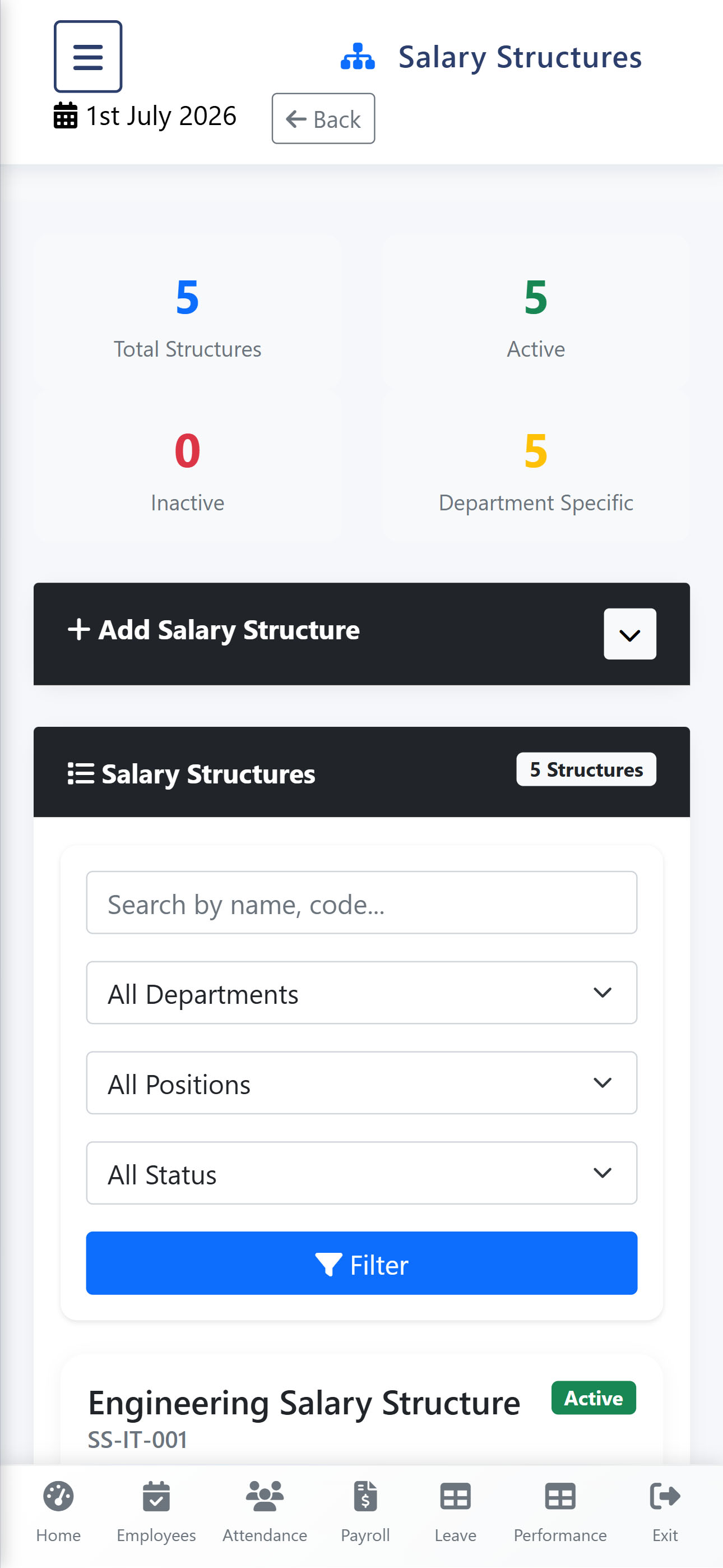 Salary Structures