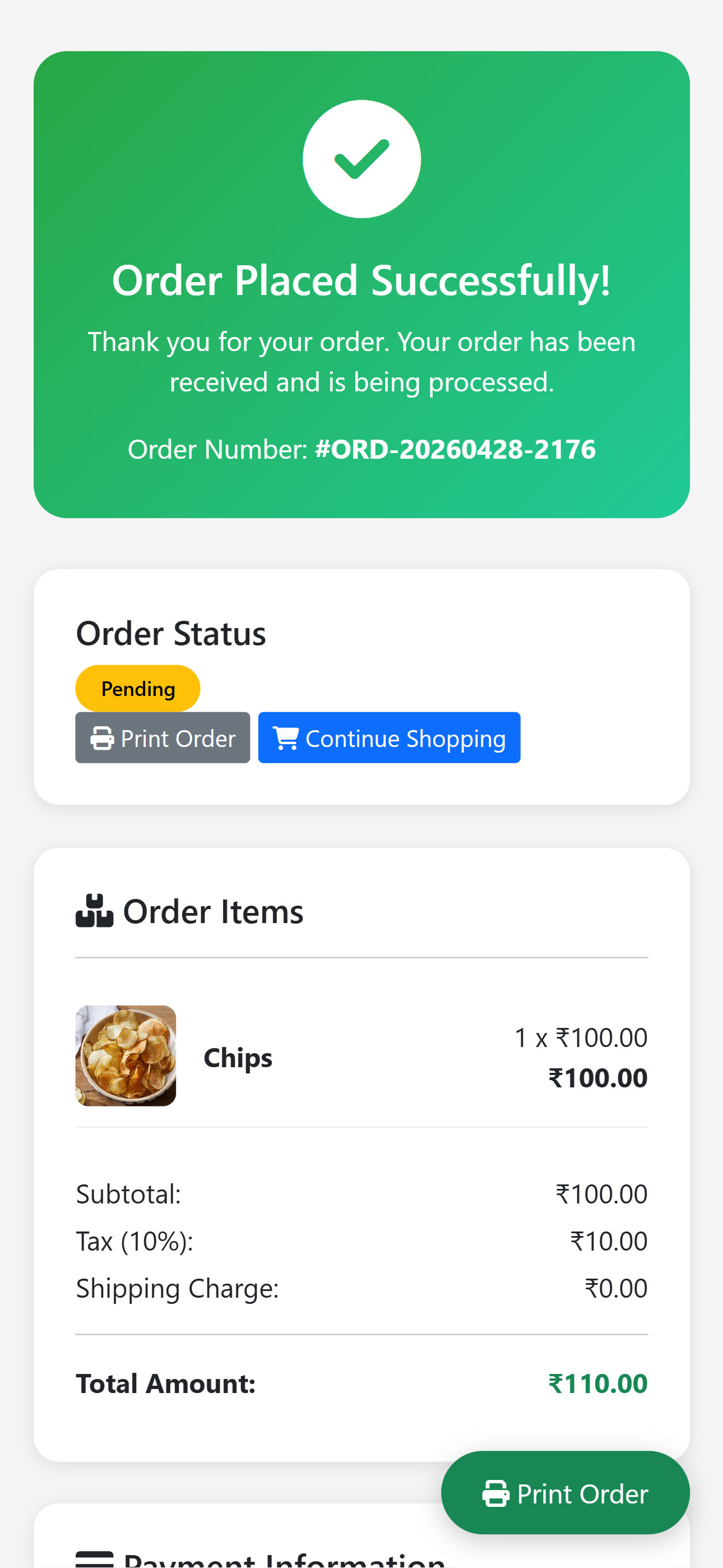 Order Success